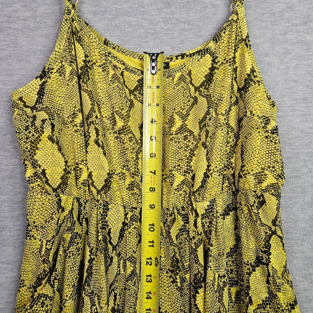 Torrid Tellow Snake Printed Midi Chiffon Pleated Dress Size 0 NWOT - Picture 7 of 9